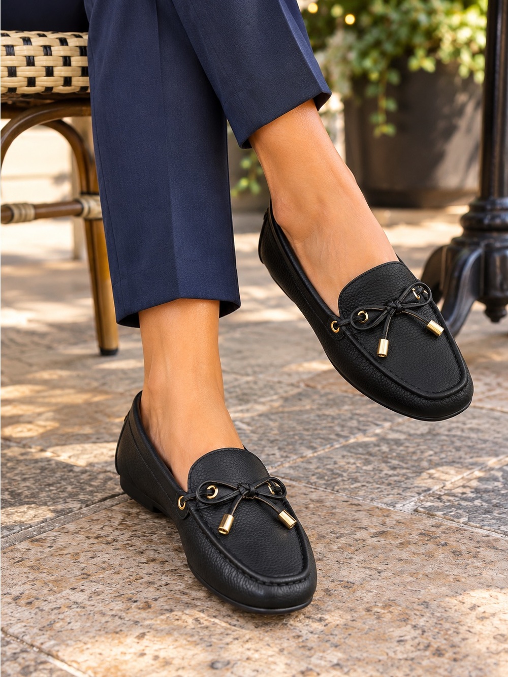 Talbots Women's Black Leather Jessie Loafers